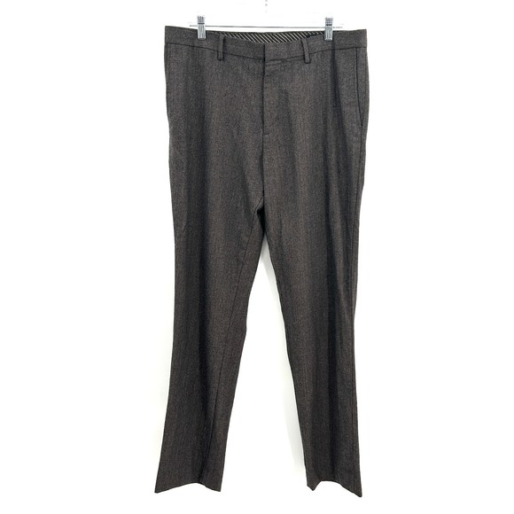 BANANA REPUBLIC Men's Gray 100% Wool Standard Fit Trouser Pants Size 34 x 36 - Picture 1 of 7